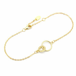 Jilu Jewelry Armband Two Circles, Silber vergoldet 18kt Gelbgold