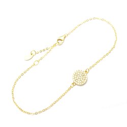 Jilu Jewelry Armband Shining Coin, Silber vergoldet 18kt Gelbgold