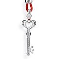 Heartbreaker Kette key to my heart Schlüssel, Lederband rot, Durchzieher