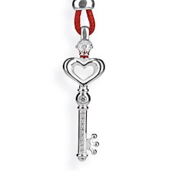 Heartbreaker Kette key to my heart Schlüssel, Lederband rot, Durchzieher