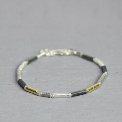 Jéh Jewels Armband dreifarbig, Silber/oxydiert/goldfill