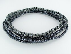 Unik Collection Stretch-Armband perlmuttschwarz grau