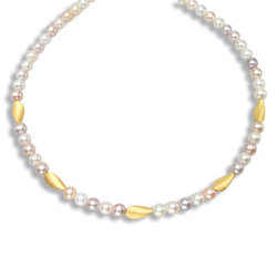 Perlenkette Blanifa, goldplattiert