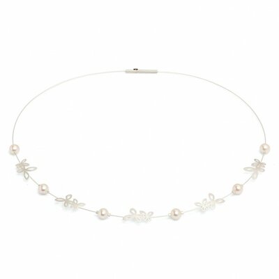 Bernd Wolf Schmuck Collier Papillon Perle, silber