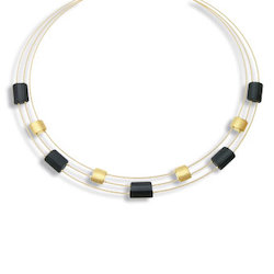 Bernd Wolf Plenia Collier, goldplattiert, Onyx