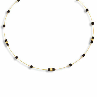 Wadi Collier, goldplattiert/Onyx