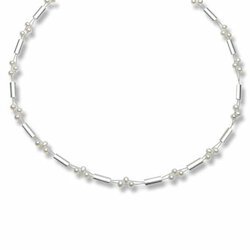 Perl-Collier Destona, silber mit weißen Perlen