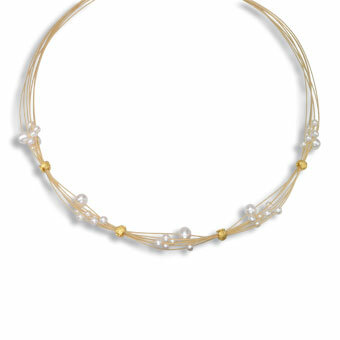 Flexia Collier, goldplattiert/Perle