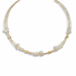 Flexia Collier, goldplattiert/Perle