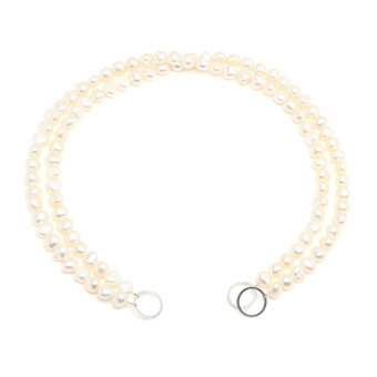 Bernd Wolf Loop Kette, Perle groß, silber, ohne Schließe