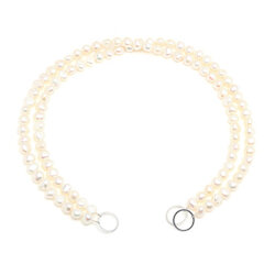Bernd Wolf Loop Kette, Perle groß, silber, ohne Schließe