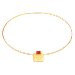 Bernd Wolf Schmuck Collier Planique, Koralle, goldplattiert