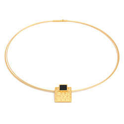 Bernd Wolf Schmuck Collier Planique, Onyx, goldplattiert