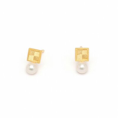 Bernd Wolf Schmuck Ohrstecker Monette, Perle, gold, 5mm