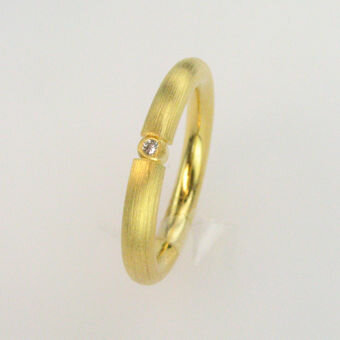 Diamant-Ring Carisia, goldplattiert 