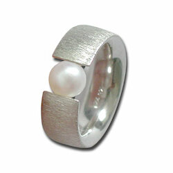 Bahia Ring mit weißer Perle, silber