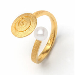 Perl-Ring Corinne, goldplattiert