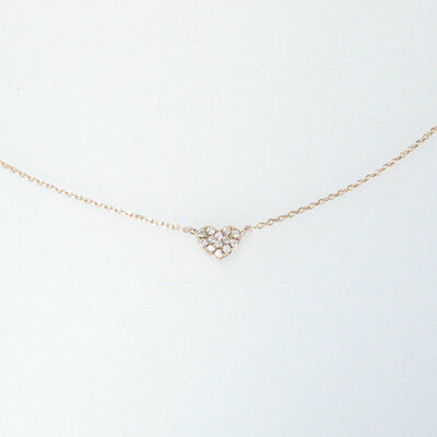 Kette kleines Diamant-Herz, 14kt Roségold, Foto-Ansicht