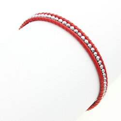 DUR Schmuck Armband Leder/Hämatit, rot