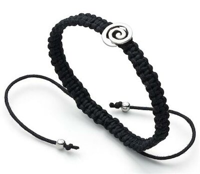 DUR Schmuck Makramee-Armband Spiral, Silber, braun