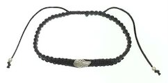 DUR Schmuck Makramee-Armband Wing, Silber, schwarz