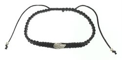 DUR Schmuck Makramee-Armband Wing, Silber, schwarz