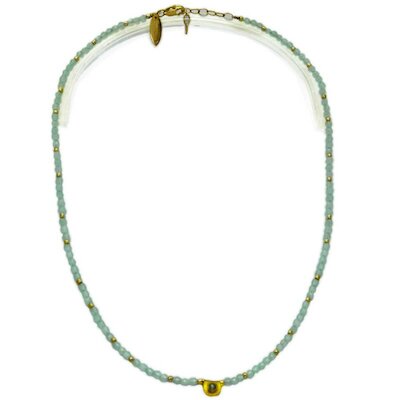 Fineline by Katahati Kette Pandu, aqua Chalcedon, 18kt vergoldet