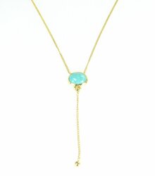 Fineline by Katahati y-Kette Vida, Amazonit, vergoldet