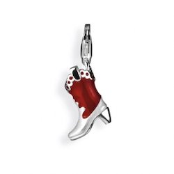 Heartbreaker Charms-Anhänger Cowboystielfel, rot