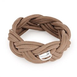 Heartbreaker Armband Leder echse geflochten, taupe