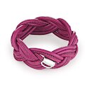 Heartbreaker Armband Leder geflochten, berry