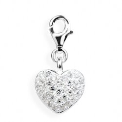 Charms Heartbreaker Herz, Zirkonia pavé, weiss 