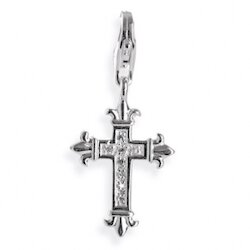 Heartbreaker Schmuck Charms Anhänger Kreuz, SilberZirkonia