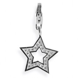 Heartbreaker Schmuck Charms Anhänger Stars, klein, Silber/Zirkonia