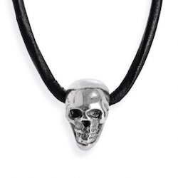 Heartbreaker Schmuck Kette Lederband skull, S