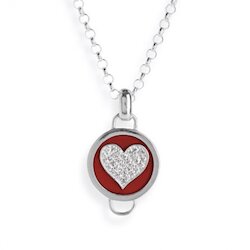 Heartbreaker Schmuck Kette für Charms, rot mit Herz/Zirkonia