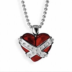 Heartbreaker Kette Punk-Herz, rot, klein