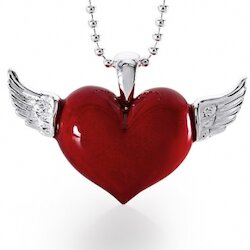 Heartbreaker Kette Herz/Flügel, rot, groß