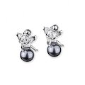 Heartbreaker Ohrstecker sitzender Engel, graue Perle