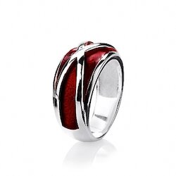 Heartbreaker Ring rot/Silber