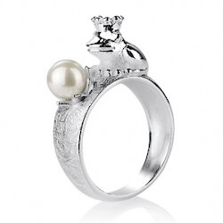 Heartbreaker Ring Froggy, weiße Perle