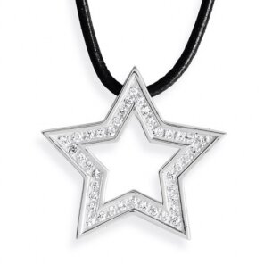 Heartbreaker Schmuck Lederkette Stars, Silber/Zirkonia