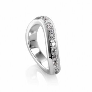 Heartbreaker Wellen-Ring silber/Zirkonia weiss