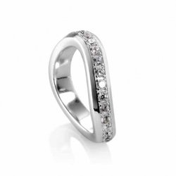 Heartbreaker Wellen-Ring silber/Zirkonia weiss