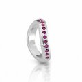 Heartbreaker Wellen-Ring silber/Zirkonia rot