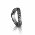 Heartbreaker Wellen-Ring black ruthenium/Zirkonia schwarz