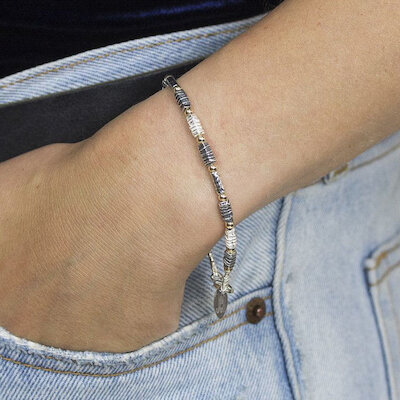 Jéh Jewels Armband Touch of Gold Beads, silber/goldfilled, Modelansicht