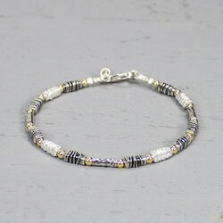 Jéh Jewels Armband Touch of Gold Beads, silber/goldfilled