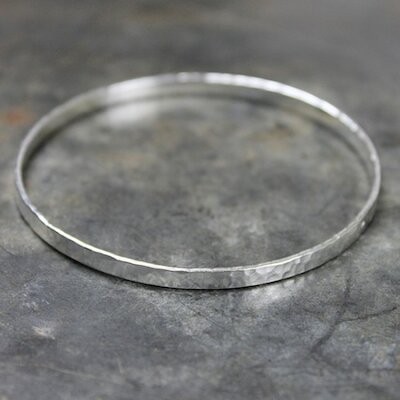 Jéh Jewels Armreif gehämmert, silber