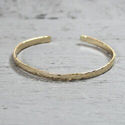 Jéh Jewels Armspange Touch of Gold gehämmert, flach, goldfilled
